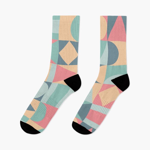 Item preview, Abstract Geometric Composition Pastels Checkered designed and sold by Printables Passions.