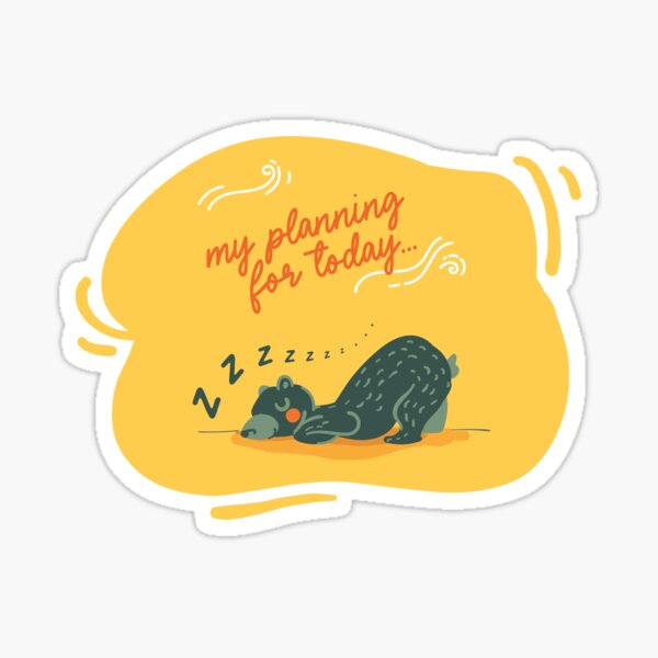 Petit ours vert qui dort Sticker