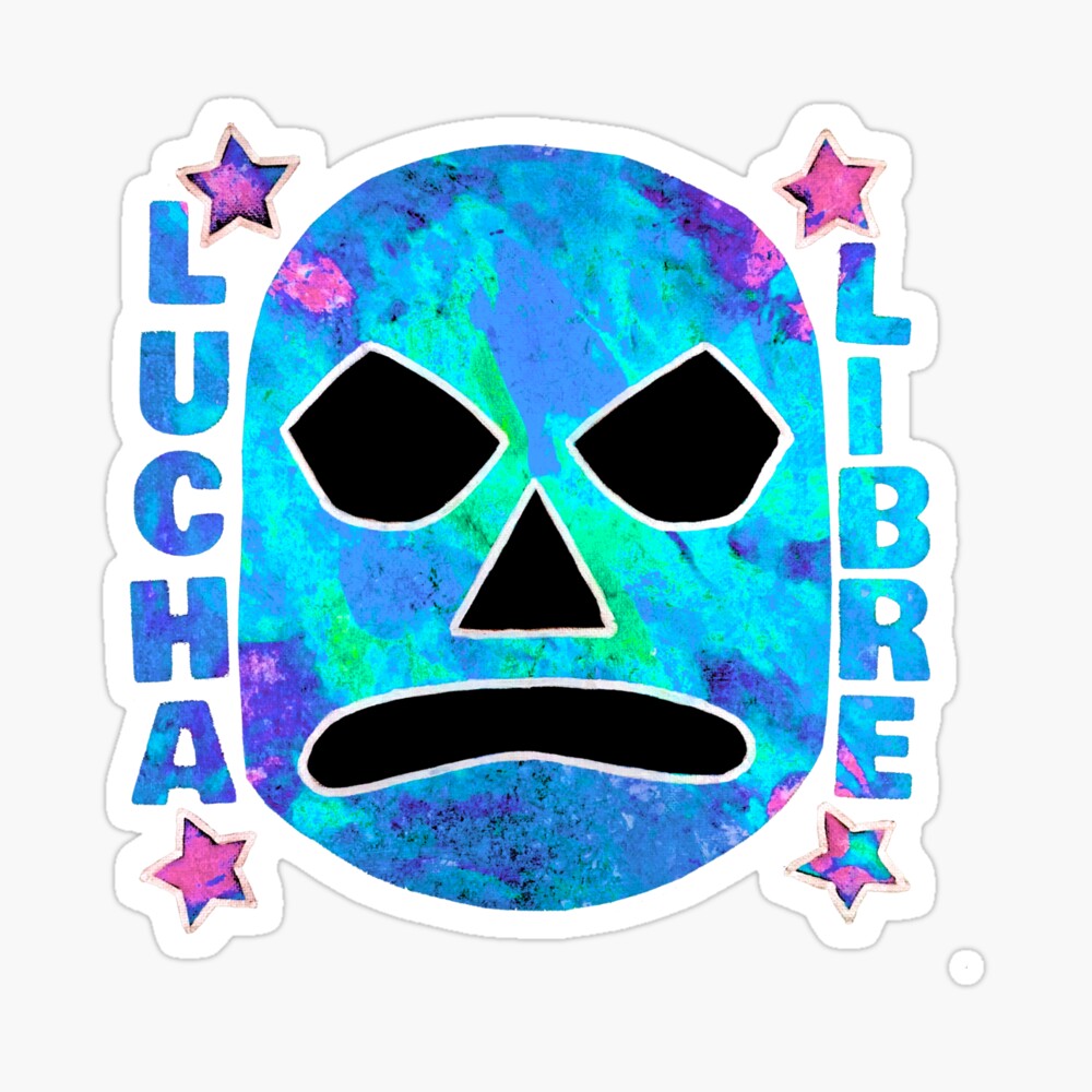 Lucha Libre 4 Stars (Blue) - original acrylic and spray paint work on  10x10 canvas | Art Board Print