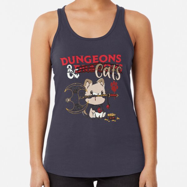 Dungeon Meowster Cute RPG Cat Racerback Tank Top