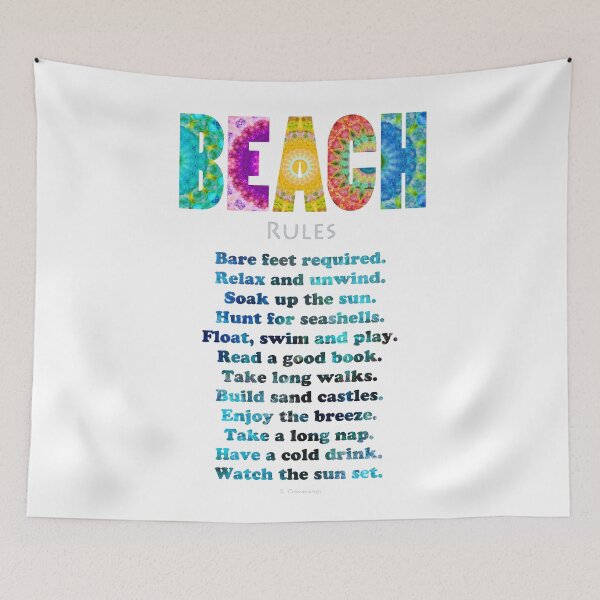 Item preview, Tropical Art - Beach Rules - Sharon Cummings designed and sold by Sharon Cummings Art.
