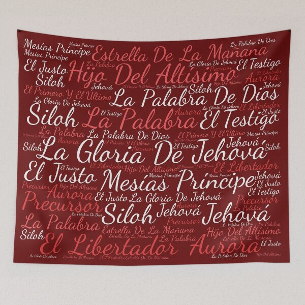 Artikelvorschau, Namen Jesu 6 Spanische Schrift Kunst Burgund entworfen und verkauft von NombresDeJesus.