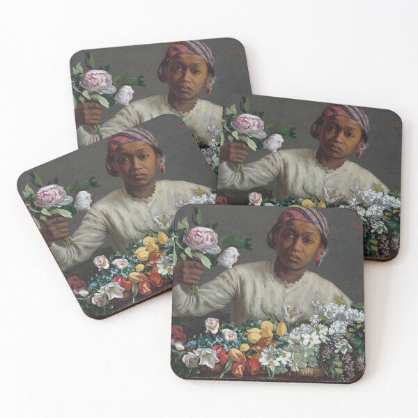 Item preview, Young Woman with Peonies, by Frédéric Bazille. designed and sold by Historical Paintings.