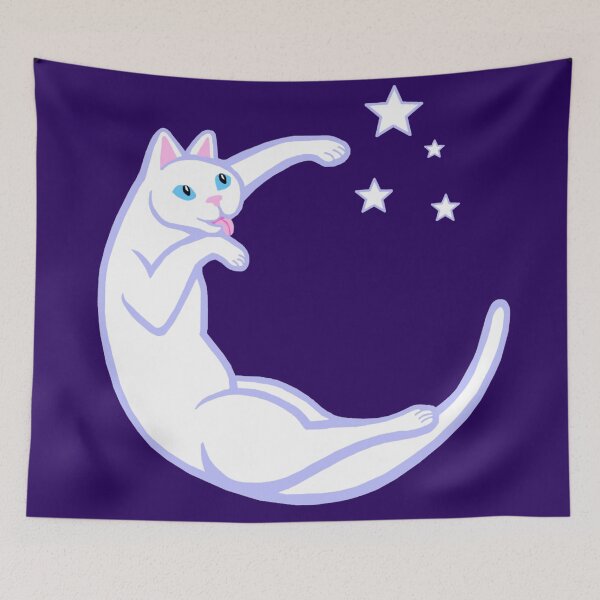 Item preview, Playful Lunar Cat Moon and Stars designed and sold by Deborah Camp.