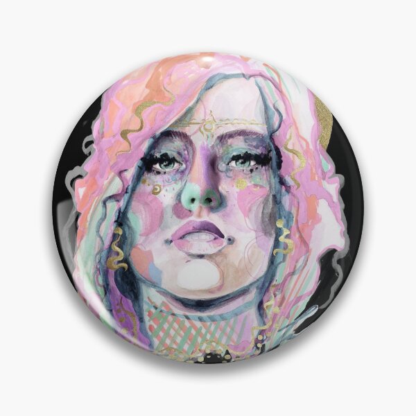 Item preview, Babette watercolor collage face # 1 designed and sold by Susanne Margarete Lutz.