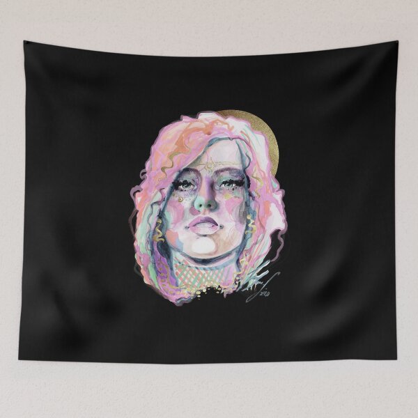 Item preview, Babette watercolor collage face # 1 designed and sold by Susanne Margarete Lutz.