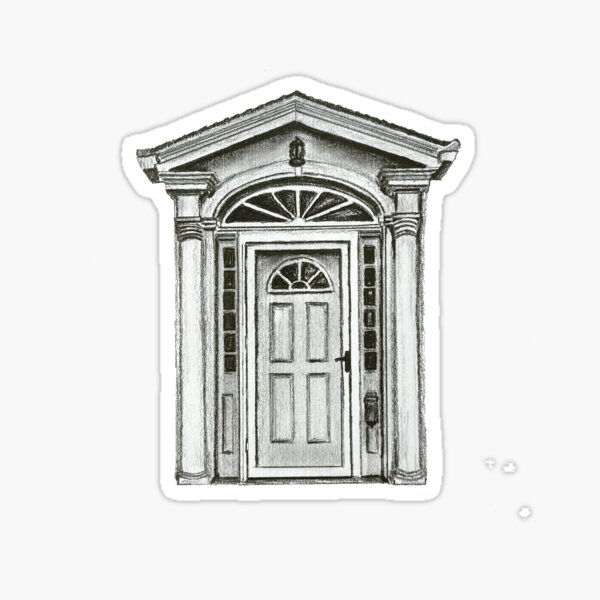 Doorway of 1925 Dutch Colonial American home Sticker