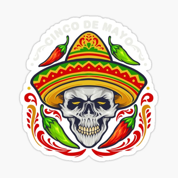 Embroidery stickers】Mexico, Cactus, Day of the Dead, Skull, Burrito