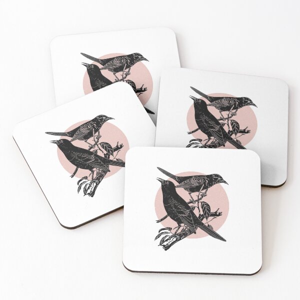 Item preview, Black Bird Lino Print - Pink designed and sold by Keira Scarff.