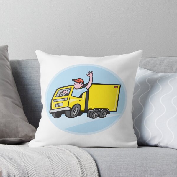 Item preview, Delivery Truck Driver Waving Cartoon designed and sold by patrimonio.