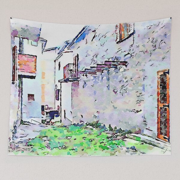 Item preview, Camerata Nuova: glimpse with gray buildings designed and sold by Giuseppe Cocco.
