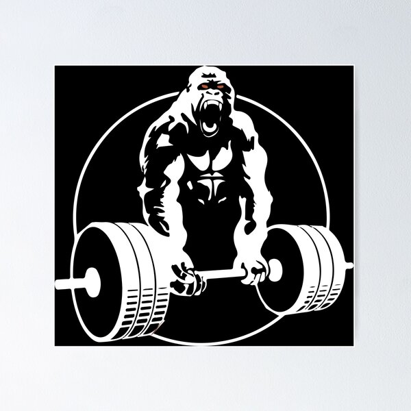 Gym Gorilla LIft Weight - Motivational Design Art Print