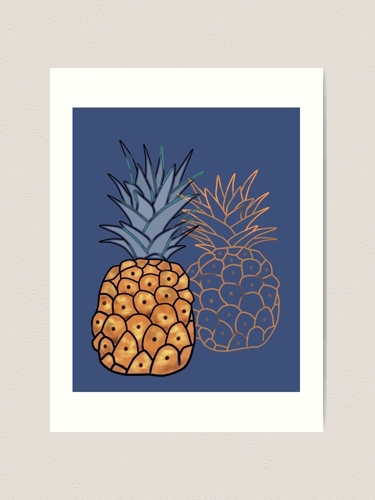 Pineapple couple fun Art Print for Sale by MarinaGorban