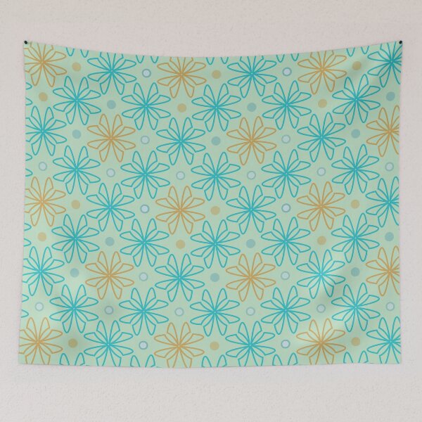 Item preview, Geometric flowers soft colors designed and sold by Meg M Studio.