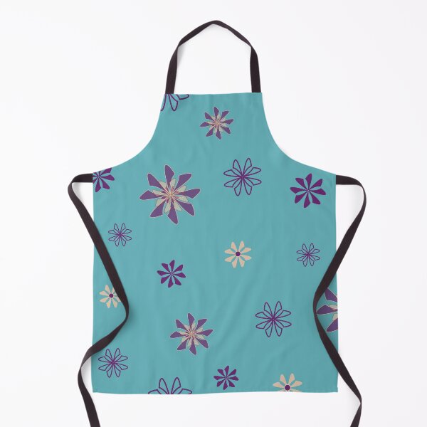 Item preview, Flower flakes on teal blue background designed and sold by Meg M Studio.