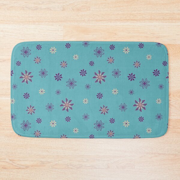 Item preview, Flower flakes on teal blue background designed and sold by Meg M Studio.