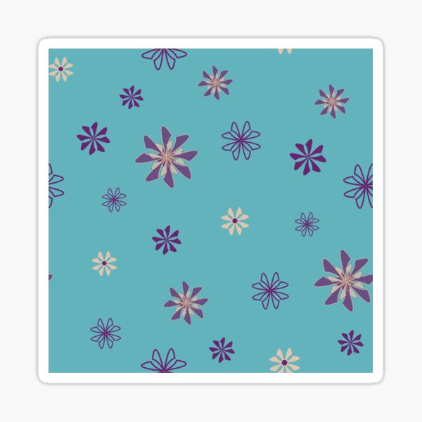 Flower flakes on teal blue background Sticker