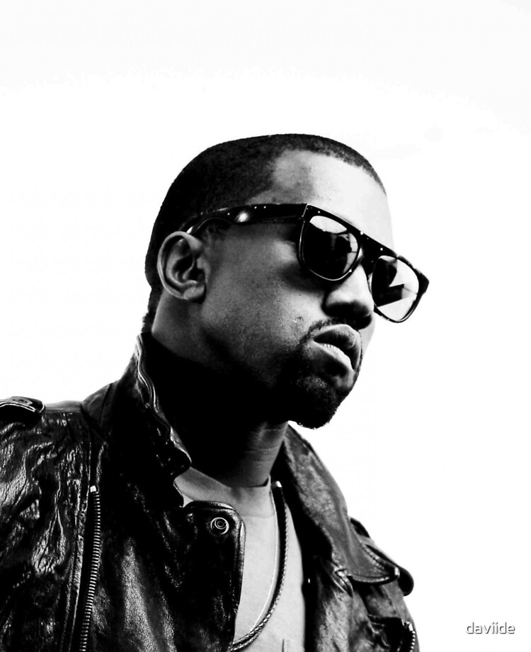 kanye west face black and white