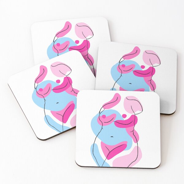 Item preview, blue pink body positivity line drawing designed and sold by mariahmoniquedesign.
