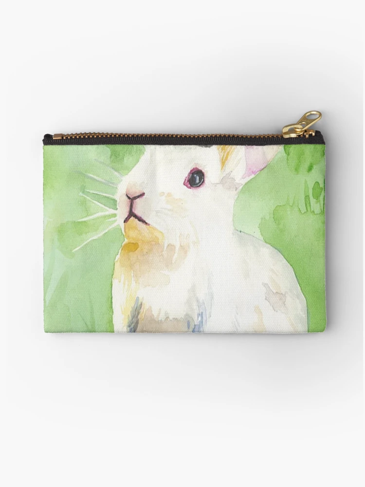 Thumbnail 1 of 4, Zipper Pouch, White Rabbit designed and sold by TwoFullMoonsArt.