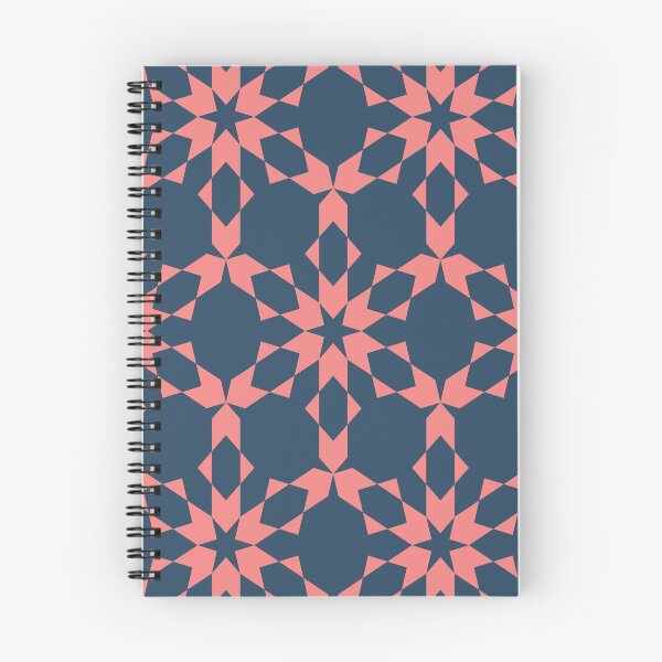 Item preview, Pink and Navy Geometric Snowflake Pattern designed and sold by sarabethtextile.