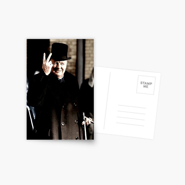Item preview, Winston Churchill VE Day V Sign Poster / Sticker designed and sold by WallArt01.