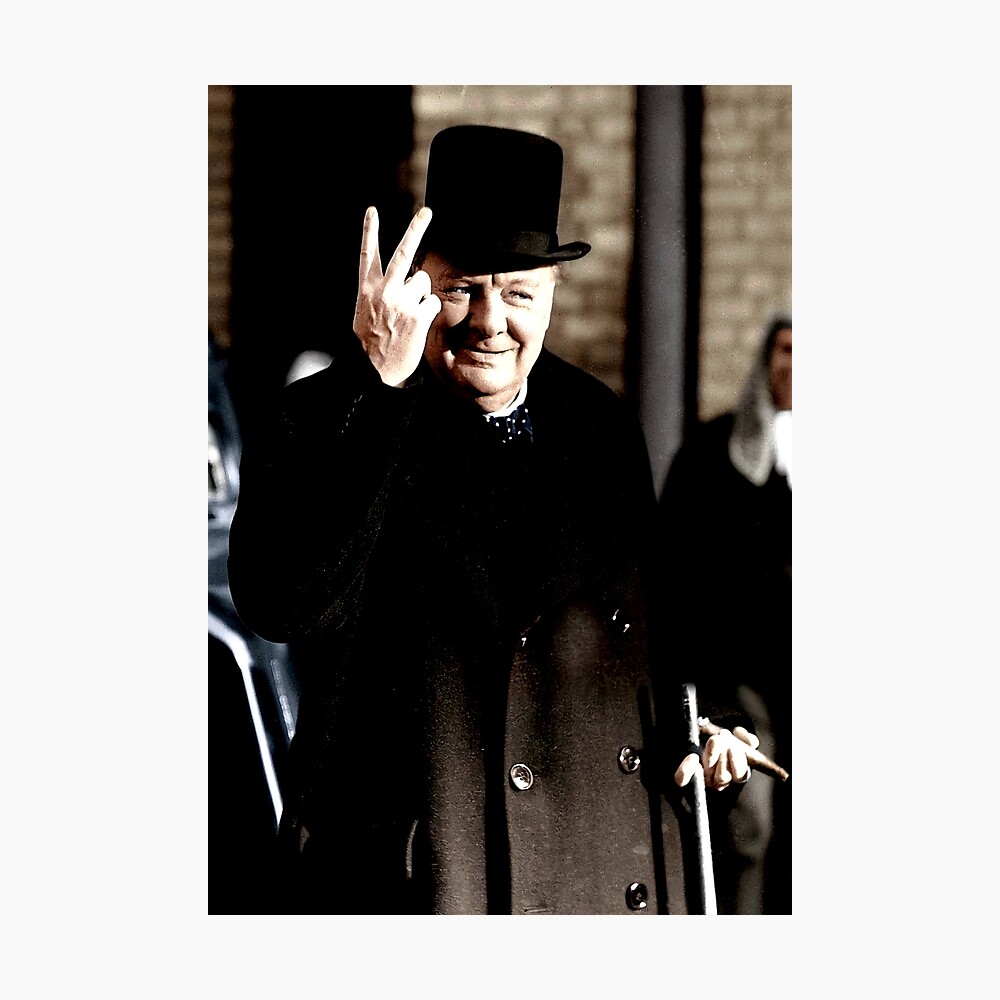 Winston Churchill Ve Day V Sign Poster Sticker Photographic Print For Sale By Wallart01 Redbubble Winston Churchill Ve Day V Sign Poster Sticker Photographic Print For Sale By Wallart01 Redbubble