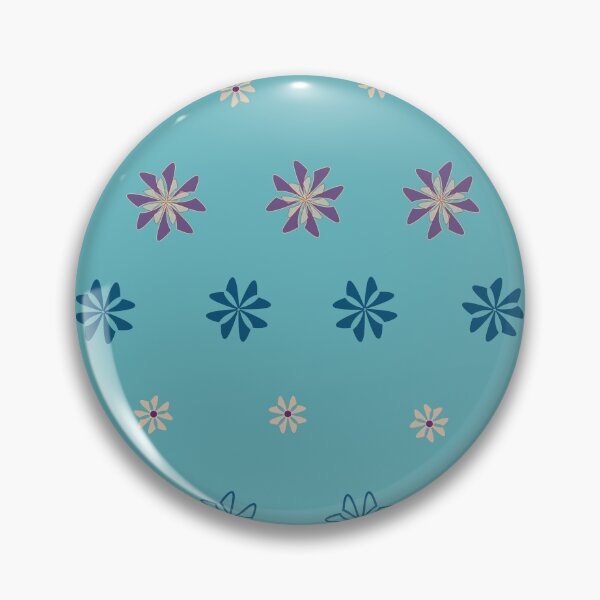 Item preview, Stripes of geometric flowers on teal background designed and sold by Meg M Studio.