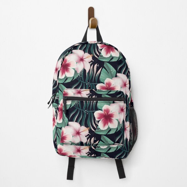 Item preview, Hawaiian Hibiscus Pretty en rosa y verde azulado (oscuro) designed and sold by JMarieCreates.