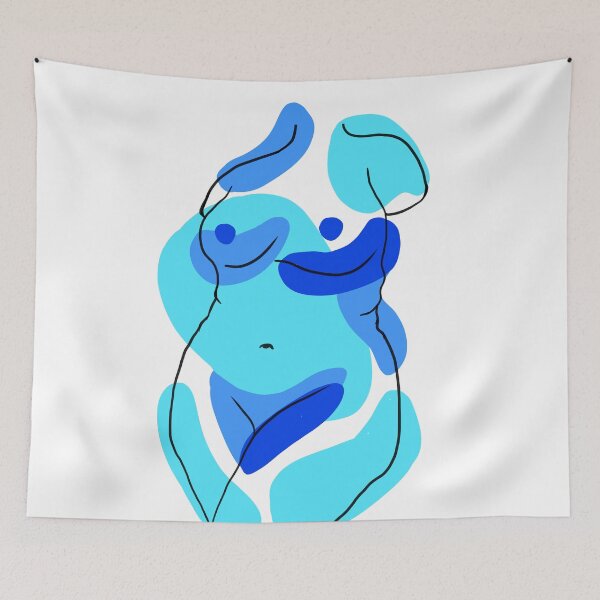 Item preview,  positivity line drawing blue designed and sold by mariahmoniquedesign.