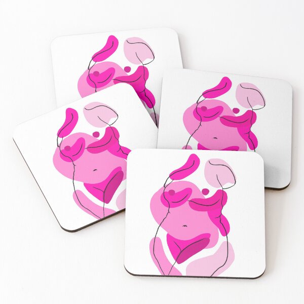 Item preview, body positivity line drawing pink designed and sold by mariahmoniquedesign.