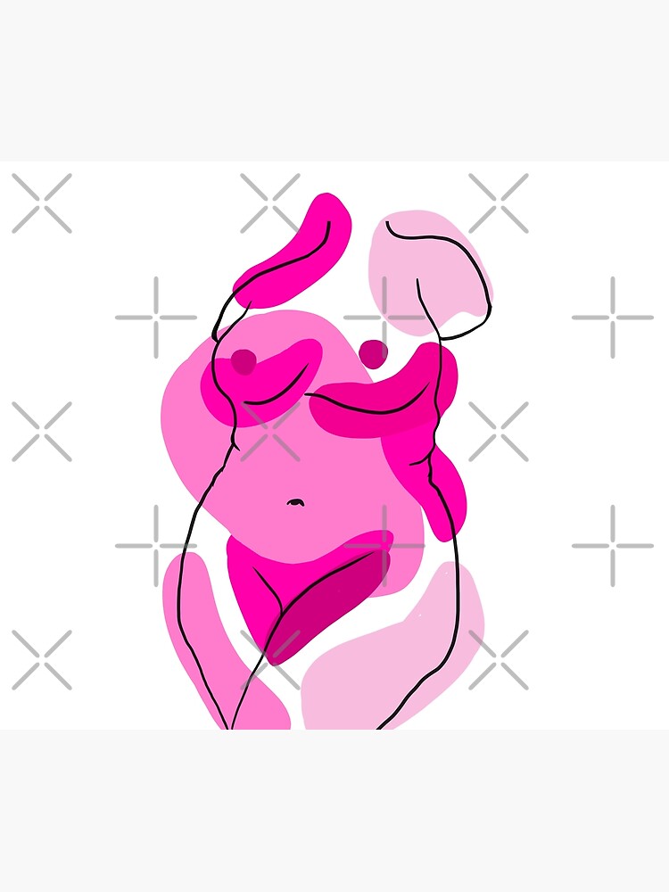 body positivity line drawing pink Poster for Sale by