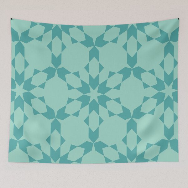 Item preview, Turquoise Geometric Snowflake Pattern designed and sold by sarabethtextile.