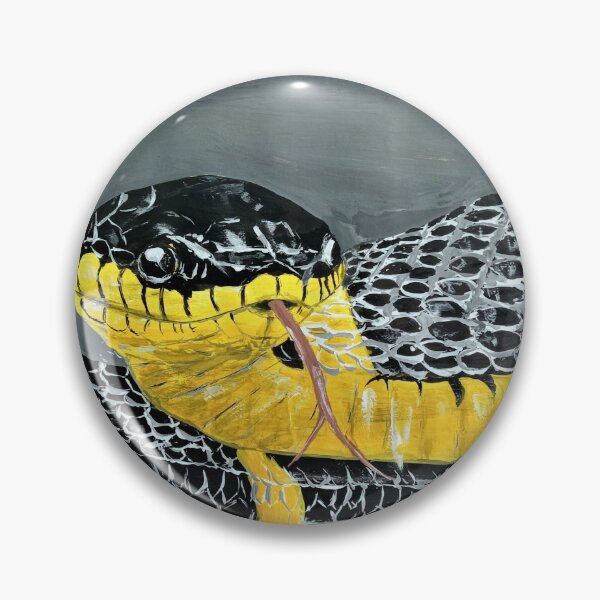 Item preview, Snake painting, Mangrove snake, print of yellow snake, black snake print designed and sold by elart66.