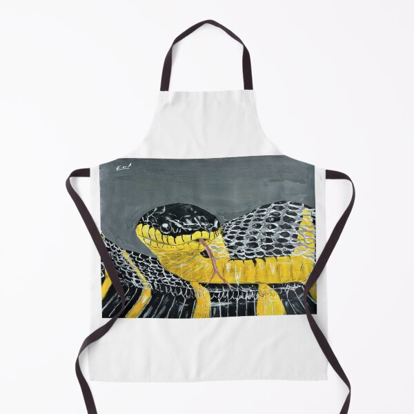 Item preview, Snake painting, Mangrove snake, print of yellow snake, black snake print designed and sold by elart66.