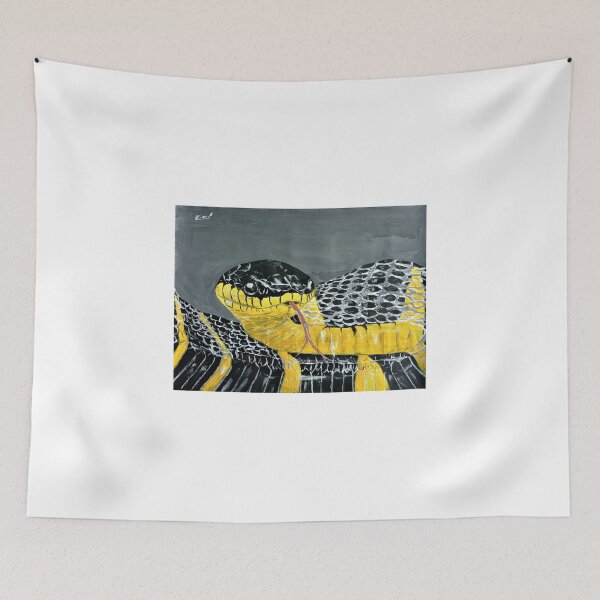 Aperçu de l'œuvre Peinture de serpent, serpent de mangrove, impression de serpent jaune, impression de serpent noir créée et vendue par elart66.