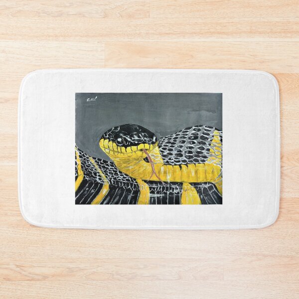 Item preview, Snake painting, Mangrove snake, print of yellow snake, black snake print designed and sold by elart66.