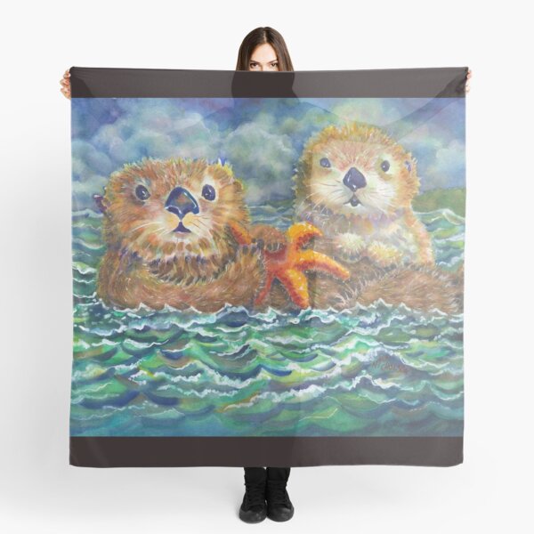 QBahoe Tiny Otters Sushi Otter Scarf for Women Men Lightweight Unisex Fashion Soft Winter Scarves Shawl Wraps QBahoe Tiny Otters Sushi Otter Scarf for Women Men Lightweight Unisex Fashion Soft Winter Scarves Shawl Wraps