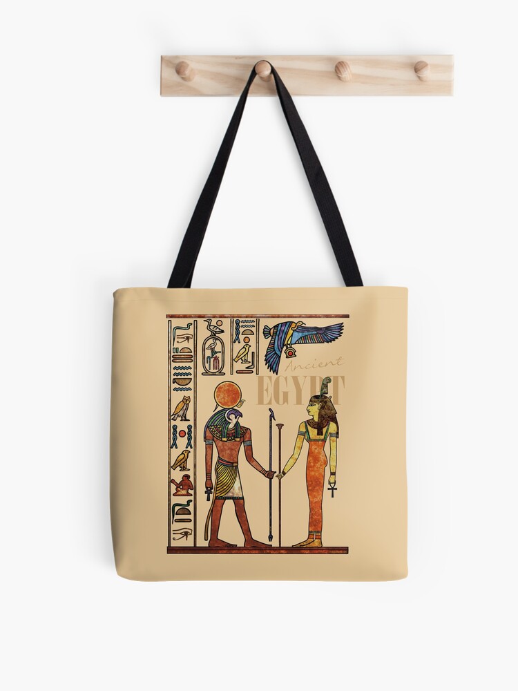 Egyptian Tote Bag - African Patterns Egyptian Hieroglyphics and Gods Self  Knowledge Tote Bag