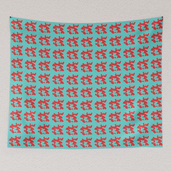 Item preview, Red Abstract Shape Design on a Light Blue Background designed and sold by ThisNThatImages.