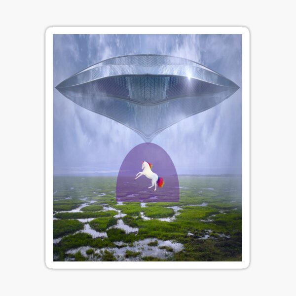 Item preview, Where Have All The Unicorns Gone - UFO Alien Abduction Spacecraft designed and sold by KeysTreasures.