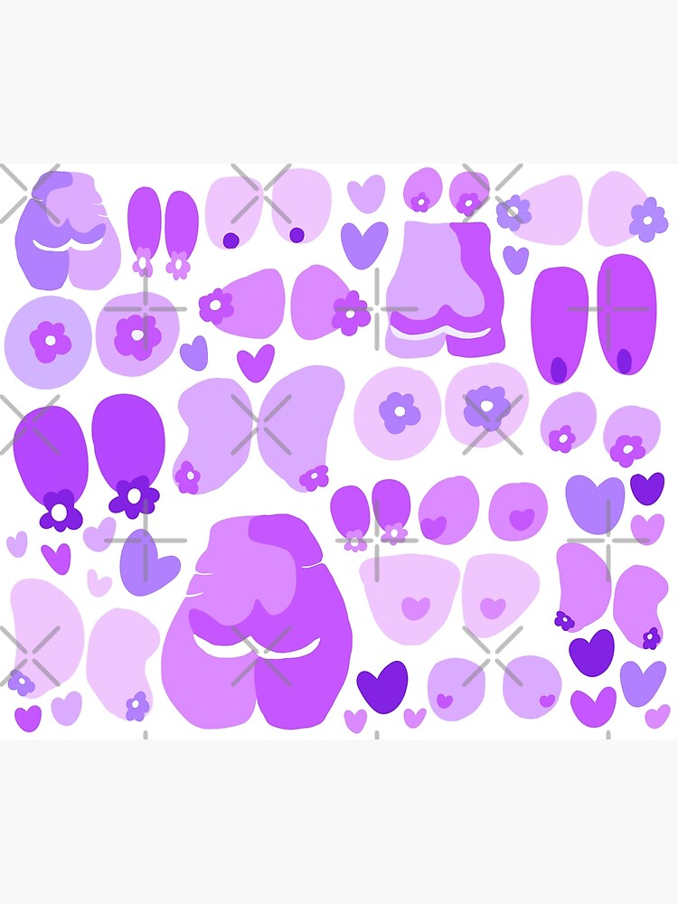 boobs pastel pink nude abstract seamless pattern purple Poster for Sale by  mariahmdesign