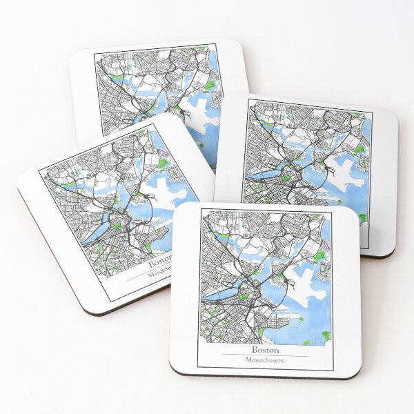 Item preview, Watercolor Art Map of Boston, Massachusetts designed and sold by Mount-Molehill.