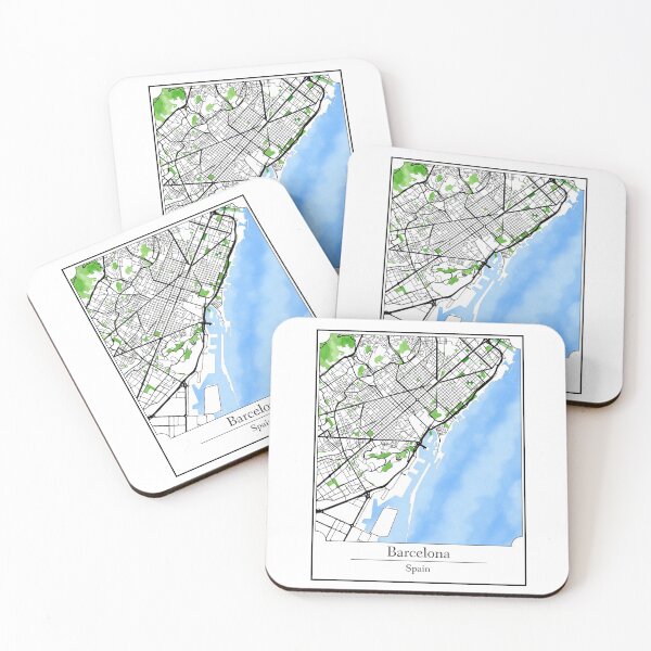 Item preview, Watercolor Art Map of Barcelona, Spain designed and sold by Mount-Molehill.