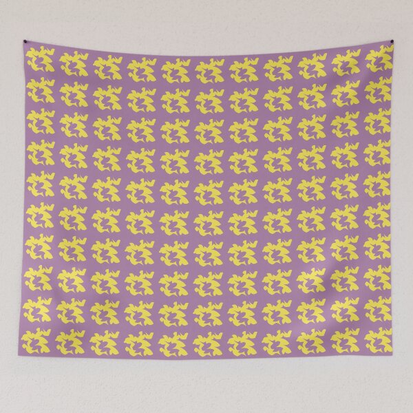 Item preview, Yellow Abstract Shape Design on a Purple Hue Background designed and sold by ThisNThatImages.