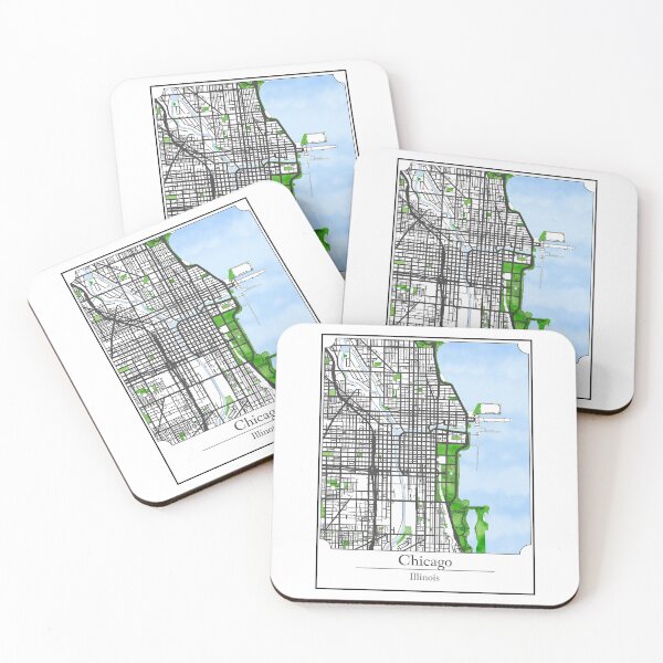 Item preview, Watercolor Art Map of Chicago, Illinois designed and sold by Mount-Molehill.