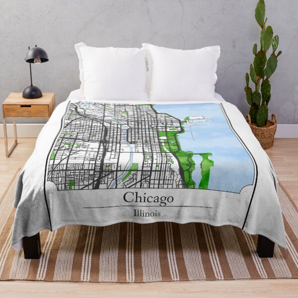 Item preview, Watercolor Art Map of Chicago, Illinois designed and sold by Mount-Molehill.