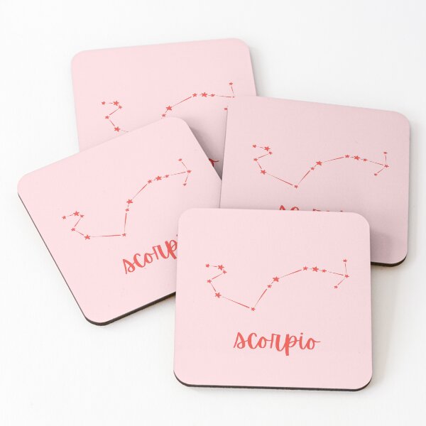 Item preview, minimalist scorpio constellation in red and pink designed and sold by neopop.