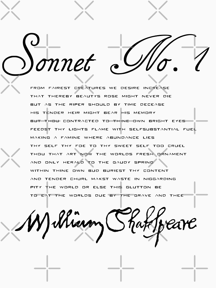 Thumbnail 7 of 7, Essential T-Shirt, Shakespeare Sonnet No. 1 designed and sold by Styled Vintage.
