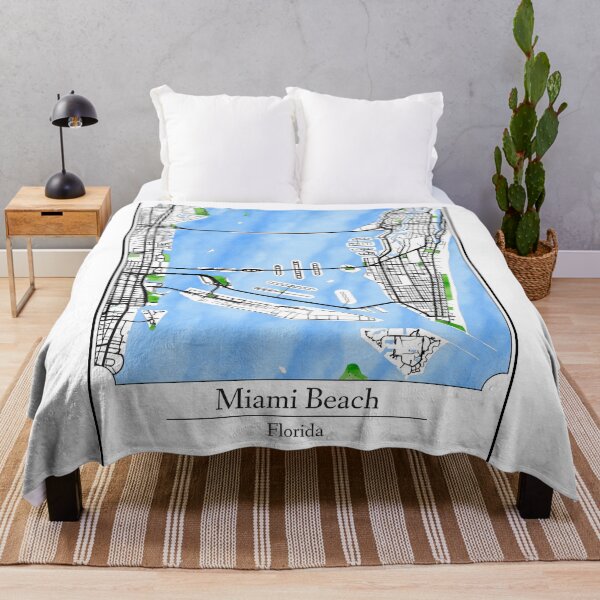 Item preview, Watercolor Art Map of Miami Beach, Florida designed and sold by Mount-Molehill.